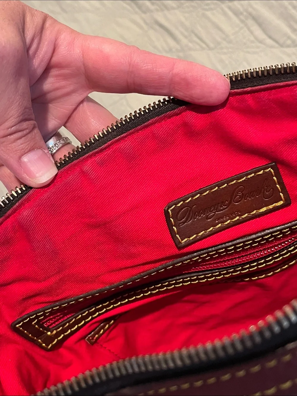 🍓TRADED🍓DOONEY & BOURKE Dark Red Samba Satchel w/ Dooney Lock